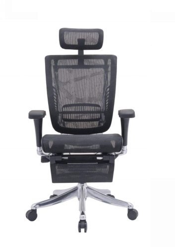 Ортопедическое кресло Expert Spring Чёрное с подножкой